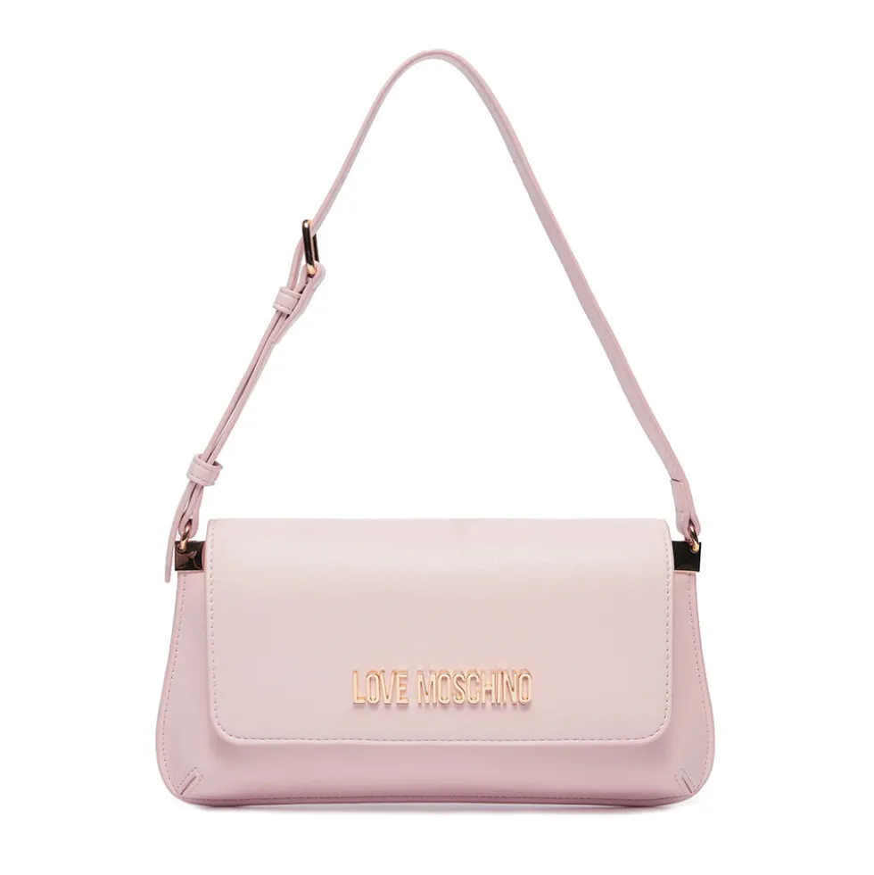 Borsa Piatta a Spalla LOVE MOSCHINO linea Lettering Logo Rosa Cipria