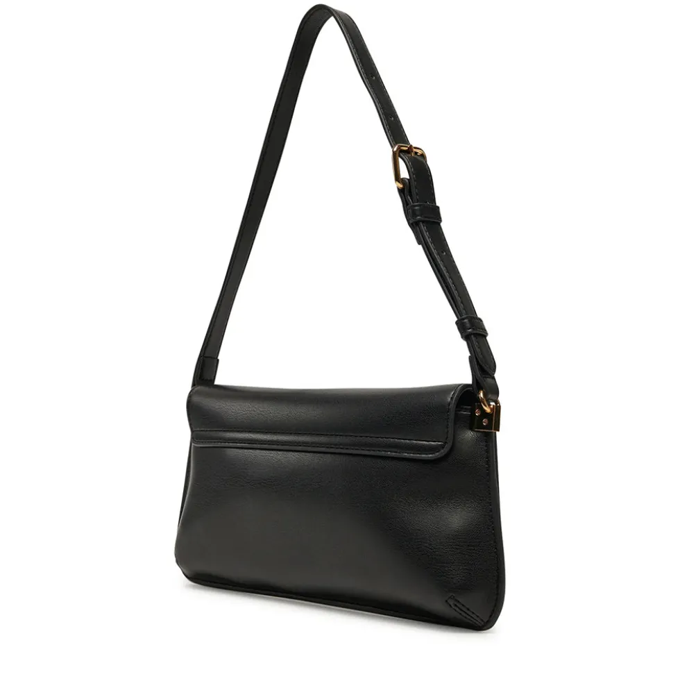 Borsa Piatta a Spalla LOVE MOSCHINO linea Lettering Logo Nero