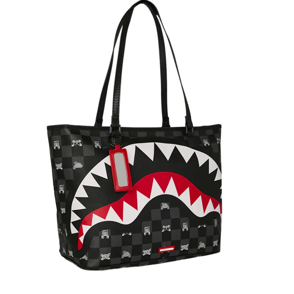 Borsa Tote Donna SPRAYGROUND stampa Gray Peeking Character Check
