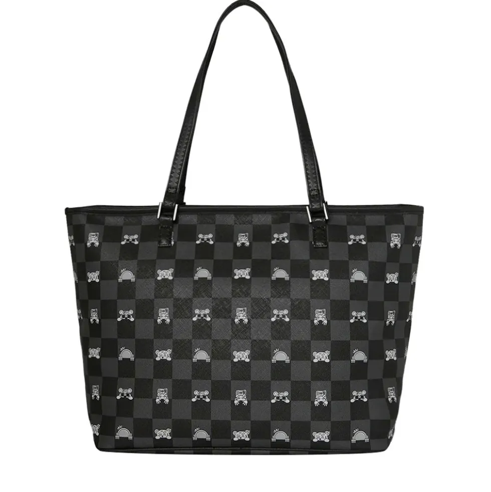 Borsa Tote Donna SPRAYGROUND stampa Gray Peeking Character Check