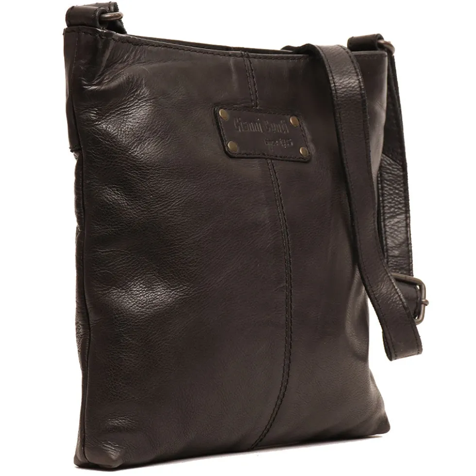 Borsello Uomo in Pelle Nera - Gianni Conti linea Vintage