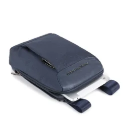 Borsello Uomo PIQUADRO in Tessuto e Pelle Blu Linea Macbeth - CA3084S115