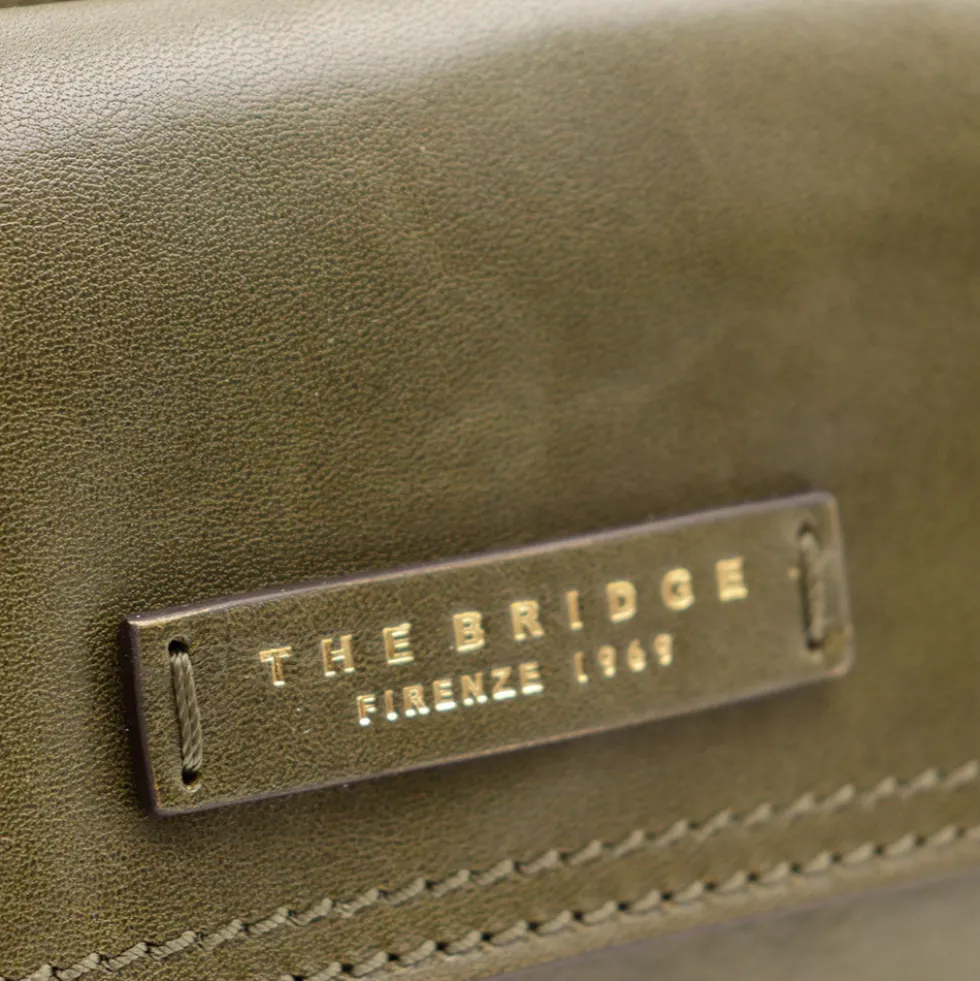 Camera Case Donna a Tracolla THE BRIDGE linea Flora in Pelle Verde Timo