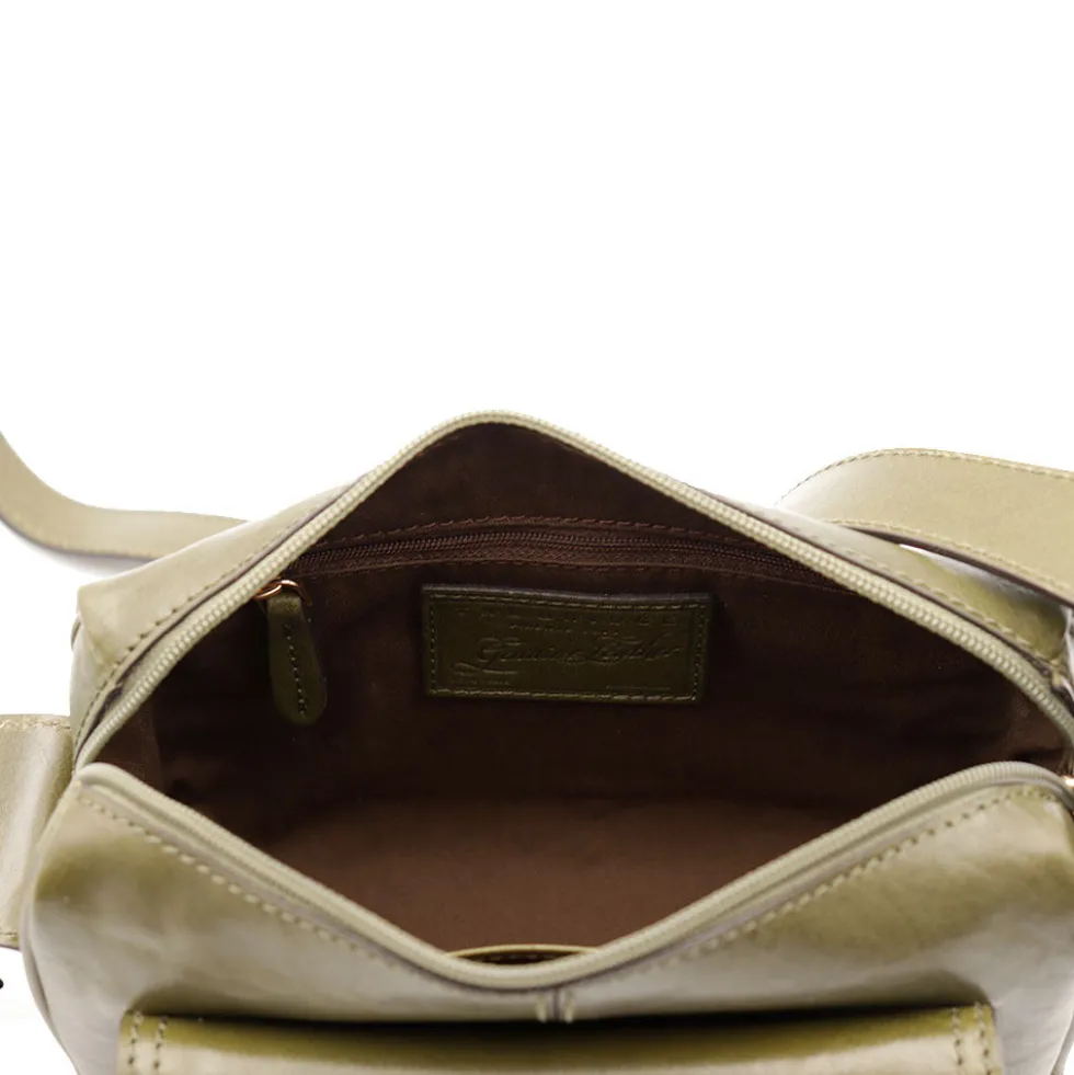 Camera Case Donna a Tracolla THE BRIDGE linea Flora in Pelle Verde Timo