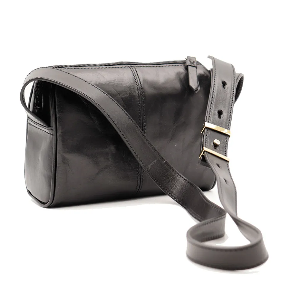 Camera Case Donna a Tracolla THE BRIDGE linea Flora in Pelle Nera