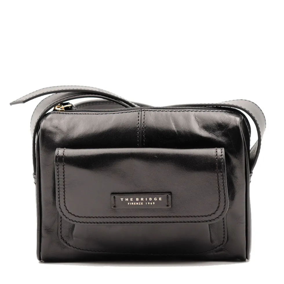 Camera Case Donna a Tracolla THE BRIDGE linea Flora in Pelle Nera