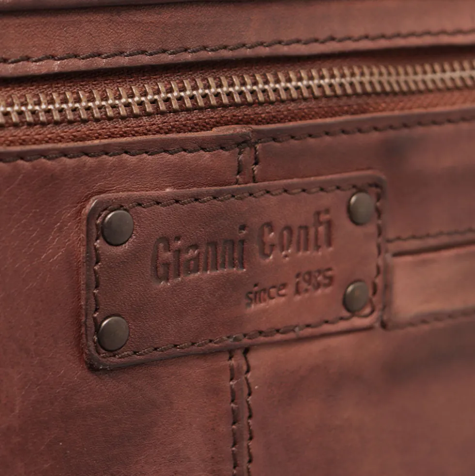 Cartella Uomo Porta Pc 15" con Pattina - Gianni Conti in Pelle Marrone