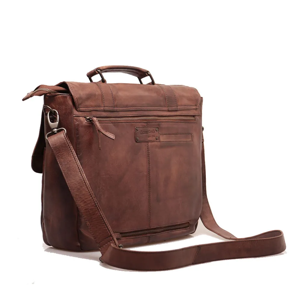 Cartella Uomo Porta Pc 15" con Pattina - Gianni Conti in Pelle Marrone