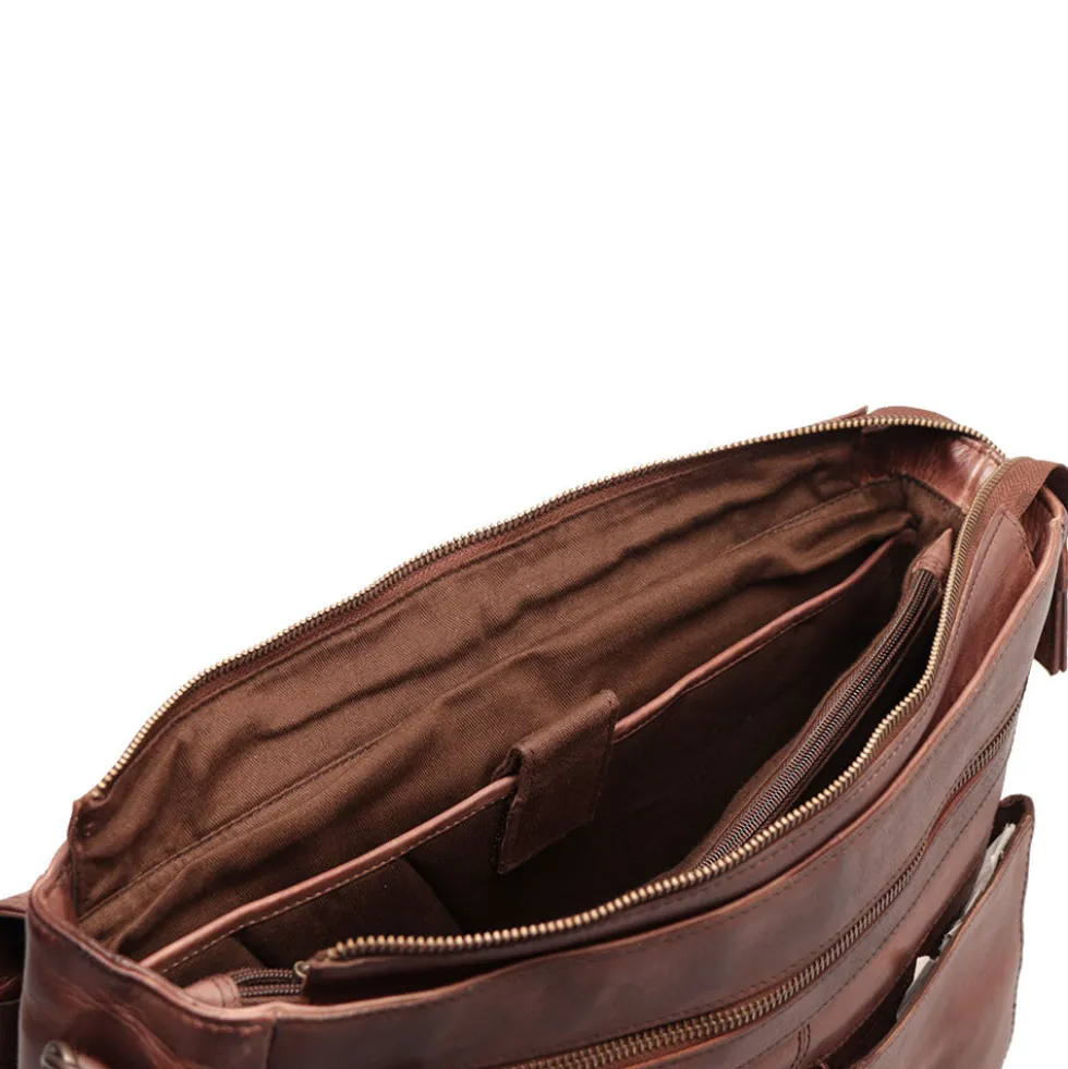 Cartella Uomo Porta Pc 15" con Pattina - Gianni Conti in Pelle Marrone