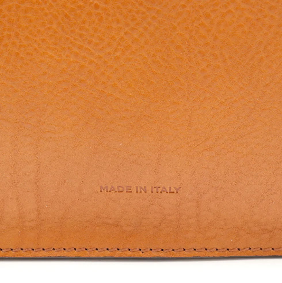 Cartella Uomo Verticale THE BRIDGE linea Leone in Pelle color Cognac