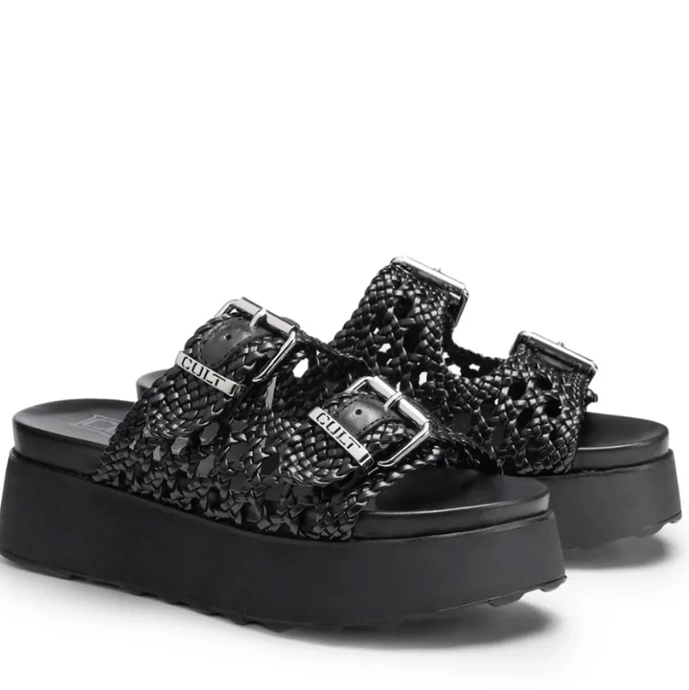 Ciabatte CULT Janis 4476 in Pelle Intrecciata Colore Nero