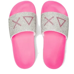 Ciabatte da Donna Sun68 Linea Slippers Strass Logo Colore Fuxia Fluo - X36211