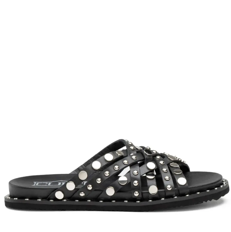 Ciabatte Donna CULT Roshelle 4275 in Pelle Colore Nero con Borchie Piatte Applicate