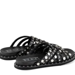 Ciabatte Donna CULT Roshelle 4275 in Pelle Colore Nero con Borchie Piatte Applicate