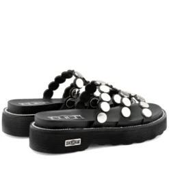 Ciabatte Donna CULT Ziggy 4769 in Pelle Nera con Borchie Piatte