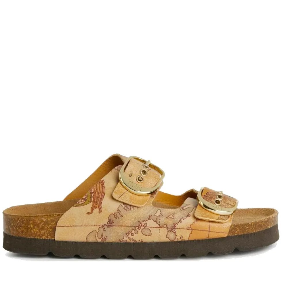 Ciabatte Donna Doppia Fascia 1A Classe Alviero Martini in Eco Nappa stampa Geo Classic 1422