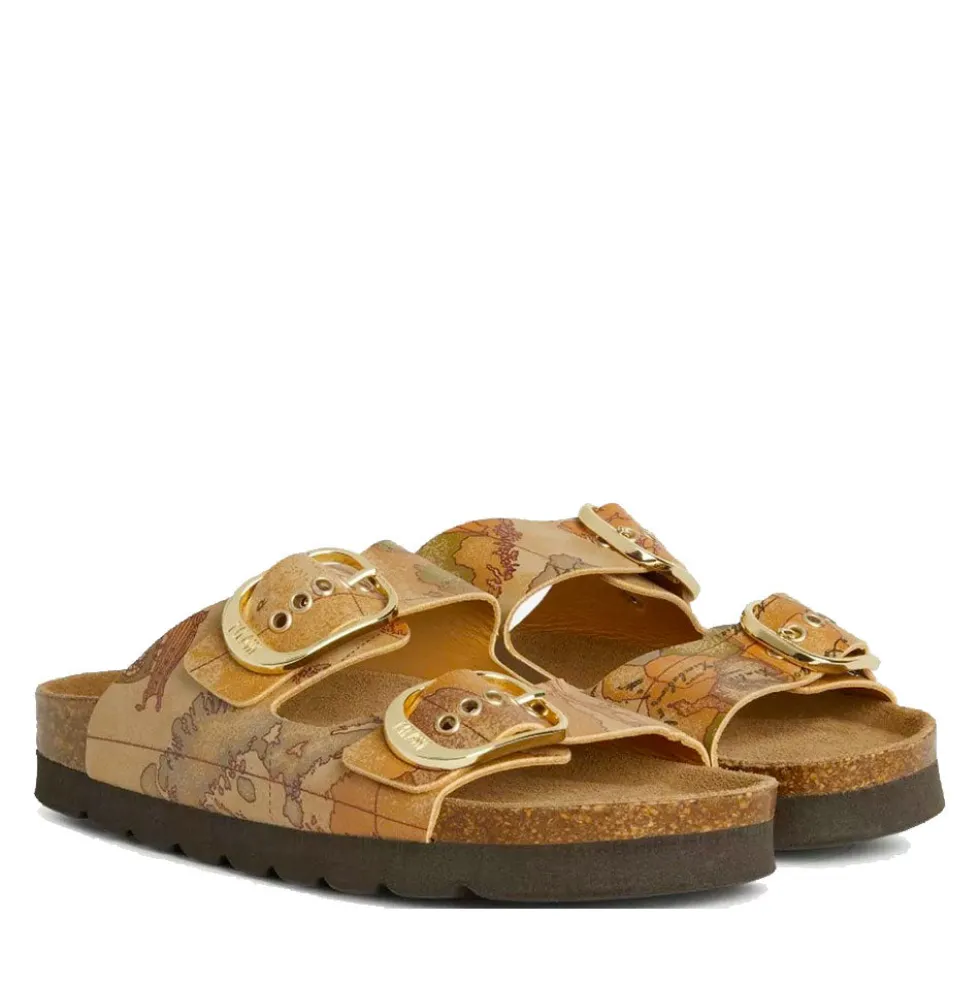Ciabatte Donna Doppia Fascia 1A Classe Alviero Martini in Eco Nappa stampa Geo Classic 1422