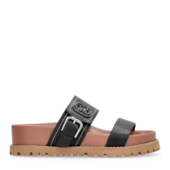 Ciabatte Donna Doppia Fascia LIU JO Livia 02 in Pelle Nera