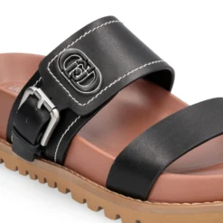 Ciabatte Donna Doppia Fascia LIU JO Livia 02 in Pelle Nera