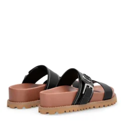 Ciabatte Donna Doppia Fascia LIU JO Livia 02 in Pelle Nera