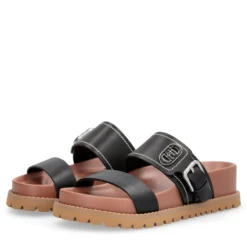 Ciabatte Donna Doppia Fascia LIU JO Livia 02 in Pelle Nera