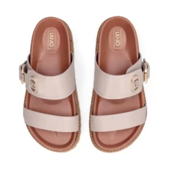 Ciabatte Donna Doppia Fascia LIU JO Livia 02 in Pelle Beige