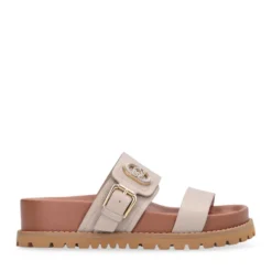 Ciabatte Donna Doppia Fascia LIU JO Livia 02 in Pelle Beige