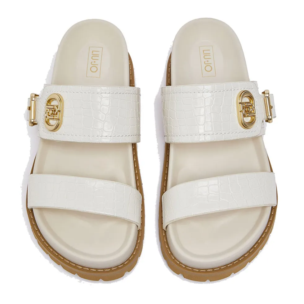 Ciabatte Donna Doppia Fascia LIU JO Livia 02 stampa Cocco color Latte