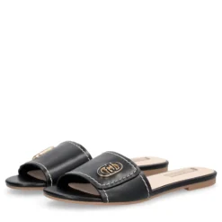 Ciabatte Donna Flat LIU JO Sandy 03 in Pelle Nera
