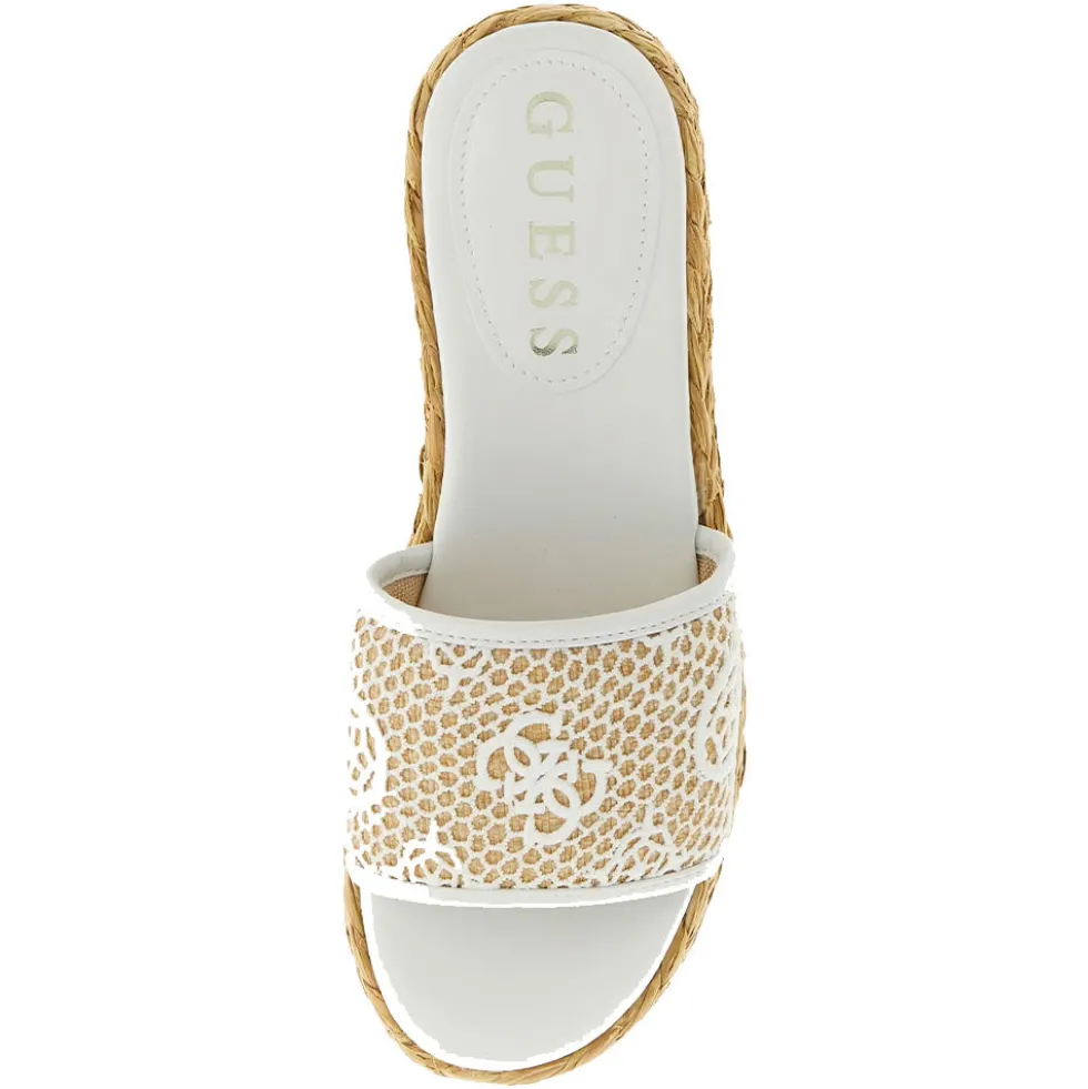 Ciabatte Donna GUESS Linea Binata Colore White - Natural