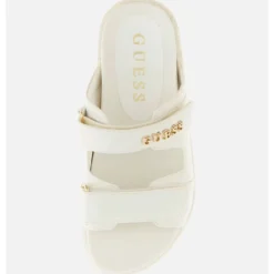 Ciabatte Donna GUESS Linea Faxon Colore Cream con Doppia Fascia