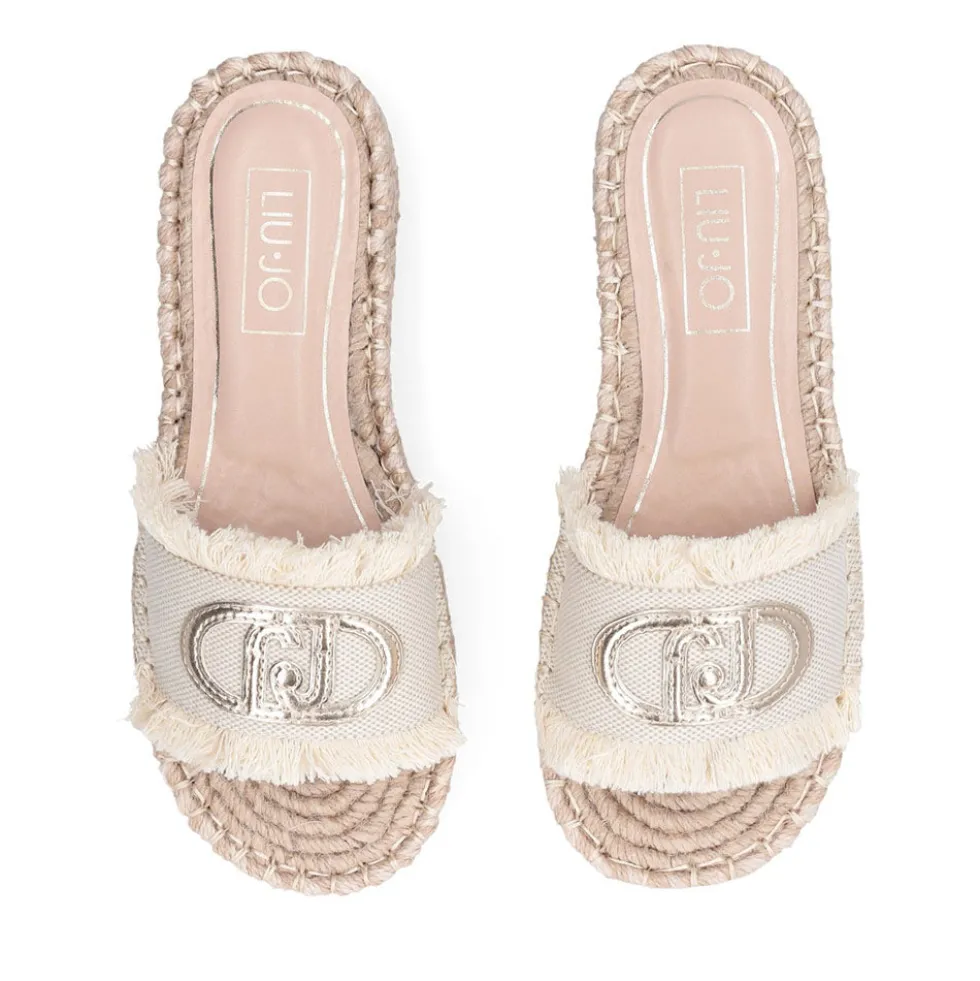 Ciabatte Donna Modello Espradillas LIU JO Paros 02 in Canvas Bianco