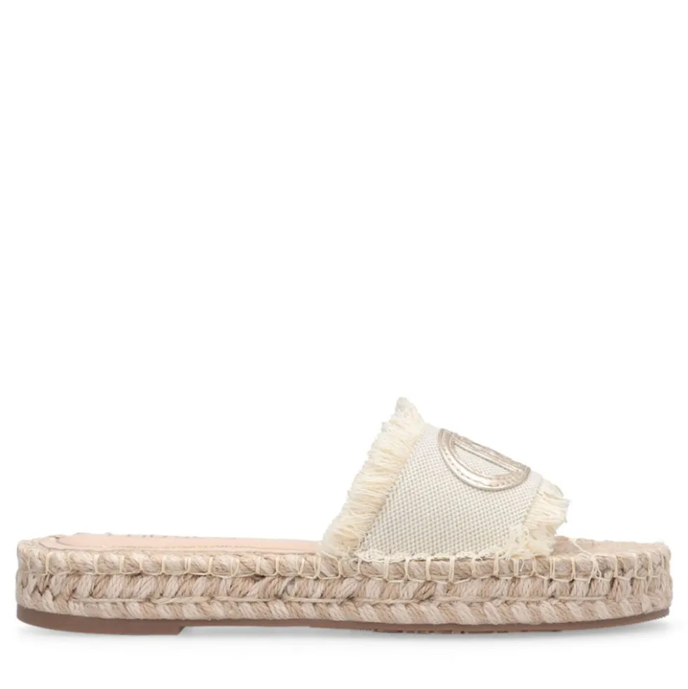 Ciabatte Donna Modello Espradillas LIU JO Paros 02 in Canvas Bianco