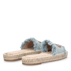 Ciabatte Donna Modello Espradillas LIU JO Paros 02 in Denim Jacquard Logato Light Blue