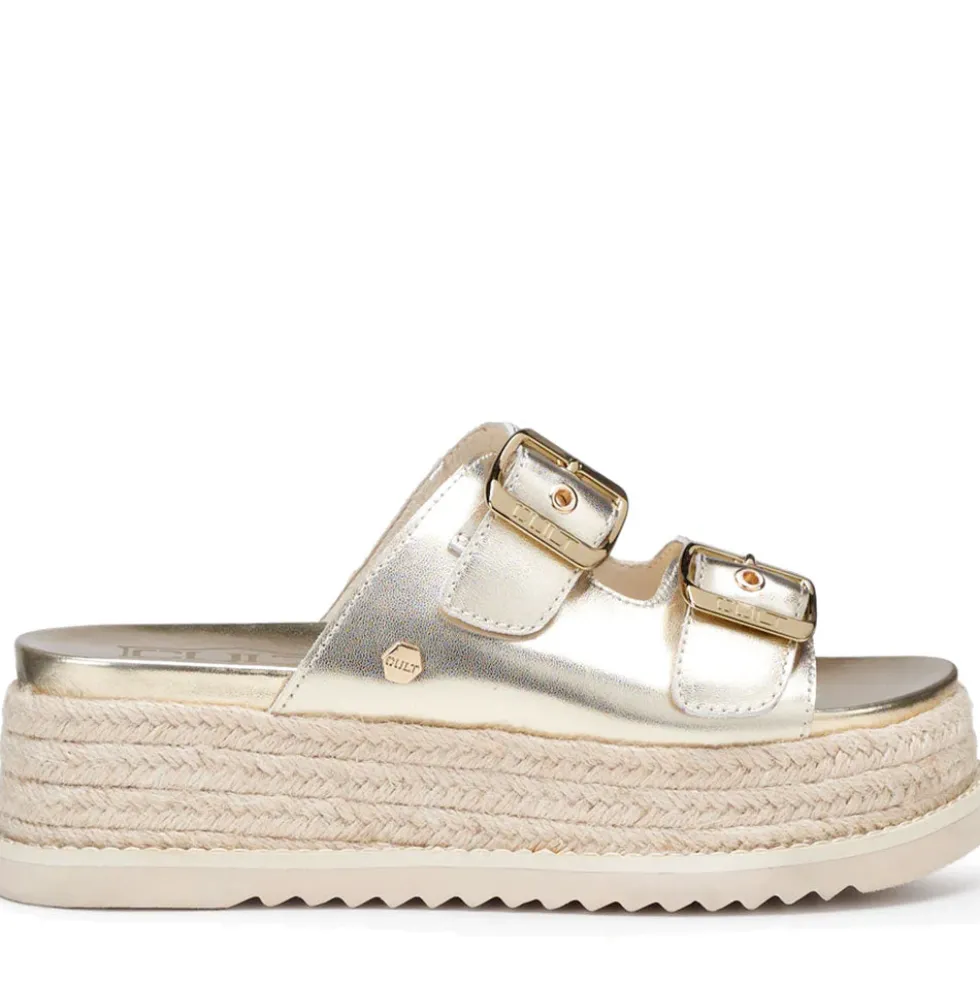 Ciabatte Platform CULT Doja 4515 in Pelle Oro