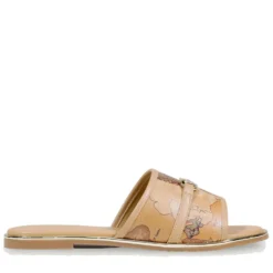 Ciabattine Flat 1A Classe Alviero Martini in Eco Nappa stampa Geo Classic 2450