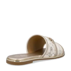 Ciabattine Flat 1A Classe Alviero Martini in Eco Nappa stampa Geo Latte 2450