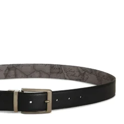 Cintura Uomo Double Face h 3,5 cm 1A Classe Alviero Martini stampa Geo Dark e Pelle Nera A485