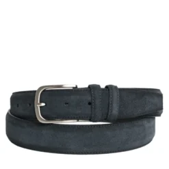 Cintura Uomo in Camoscio Blu 3,5cm - Made in Italy