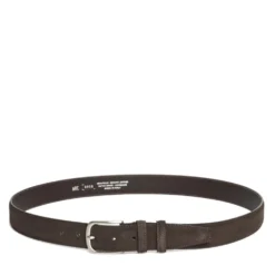 Cintura Uomo in Camoscio Marrone Scuro 3,5cm - Made in Italy