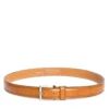 Cintura Uomo in Pelle di Vitello Spazzolato Miele 3,5cm - Made in Italy