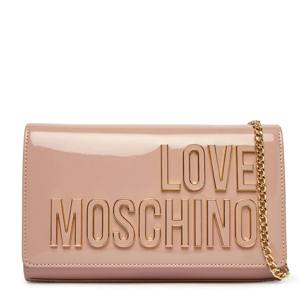 Clutch con Tracolla LOVE MOSCHINO in Vernice Rosa