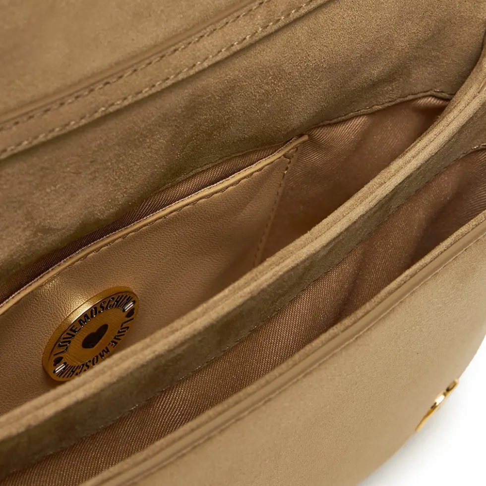Clutch con Tracolla LOVE MOSCHINO in Tessuto Soft color Sabbia