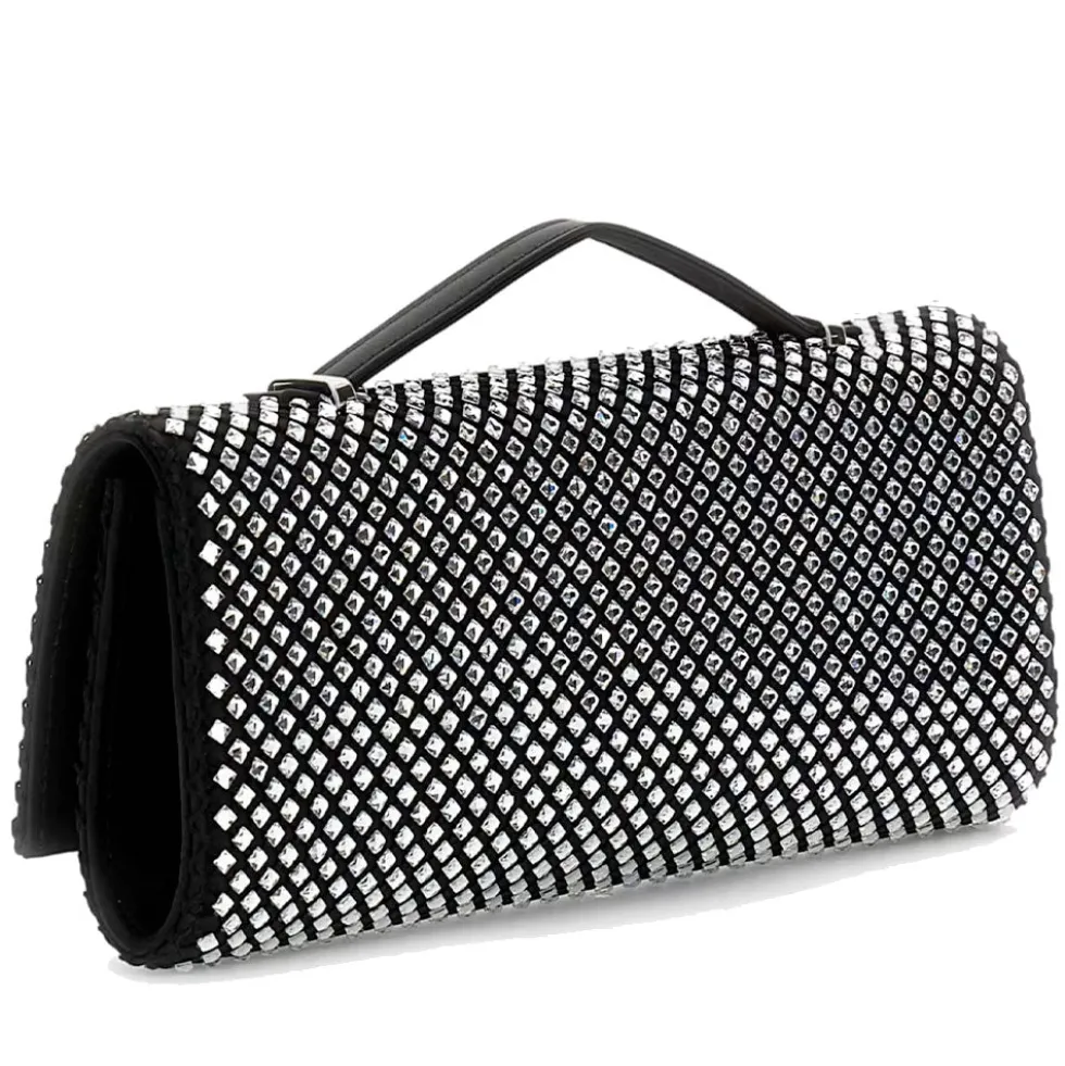 Clutch Donna a Mano con Tracolla GUESS Linea Tasmin colore Nero