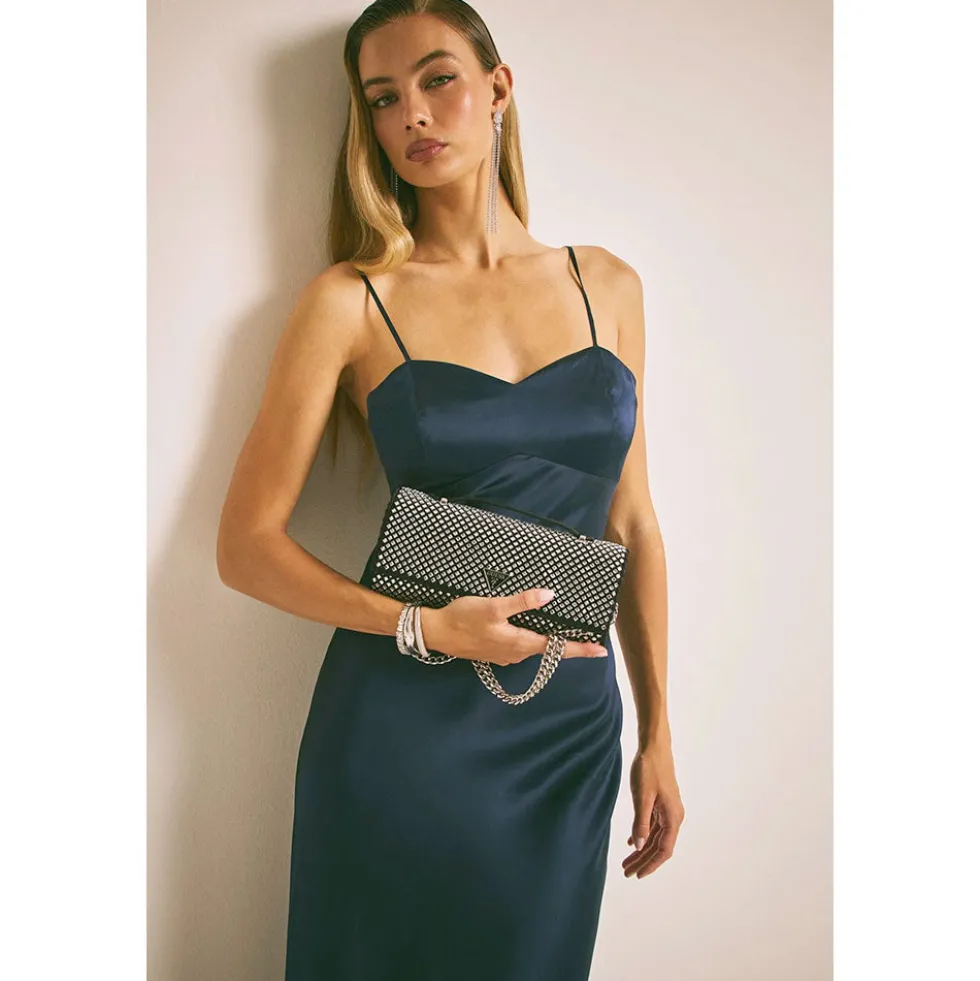 Clutch Donna a Mano con Tracolla GUESS Linea Tasmin colore Nero