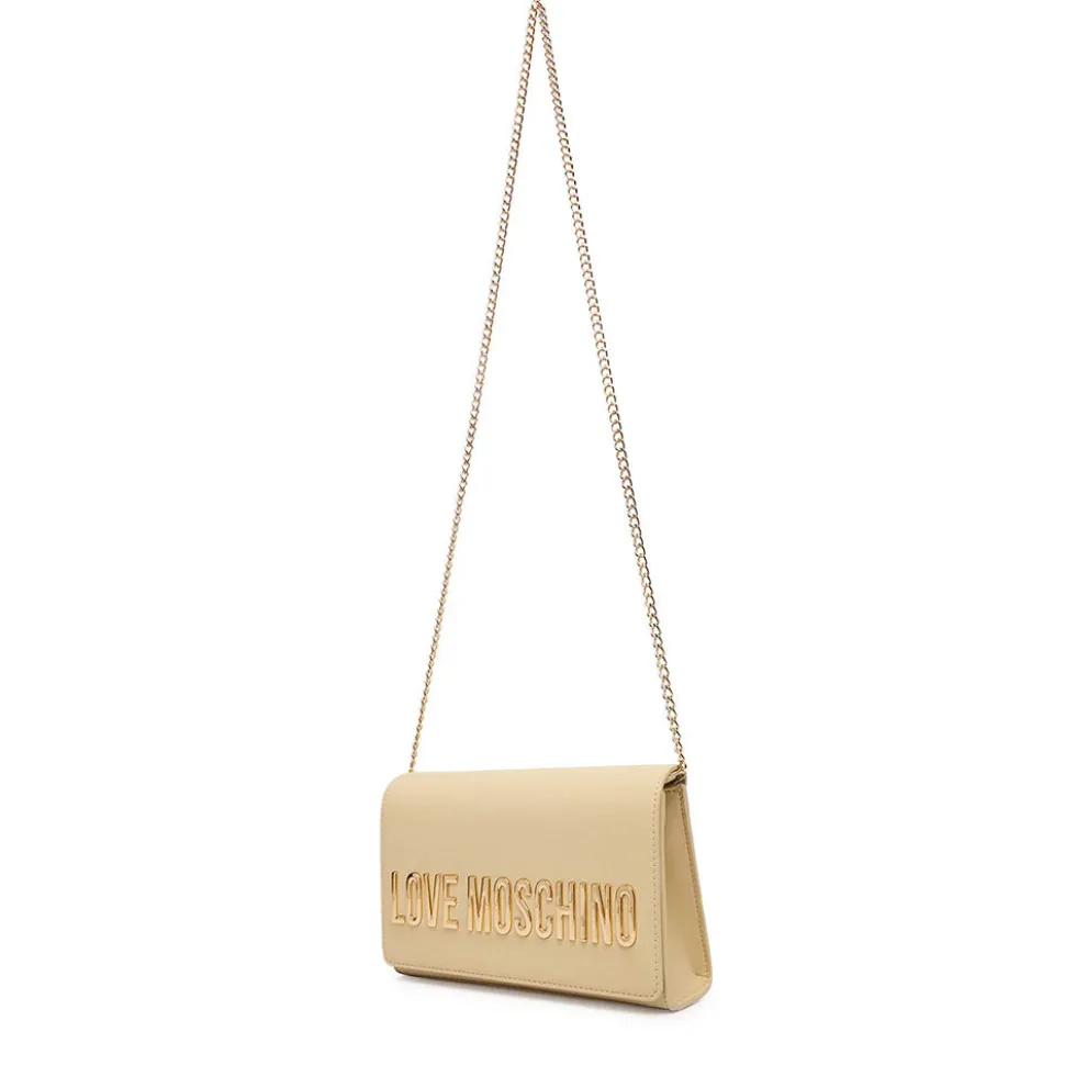 Clutch Donna con Tracolla LOVE MOSCHINO linea Smart Daily Bag Lettering Logo color Burro