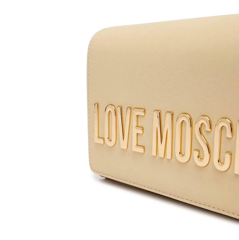 Clutch Donna con Tracolla LOVE MOSCHINO linea Smart Daily Bag Lettering Logo color Burro