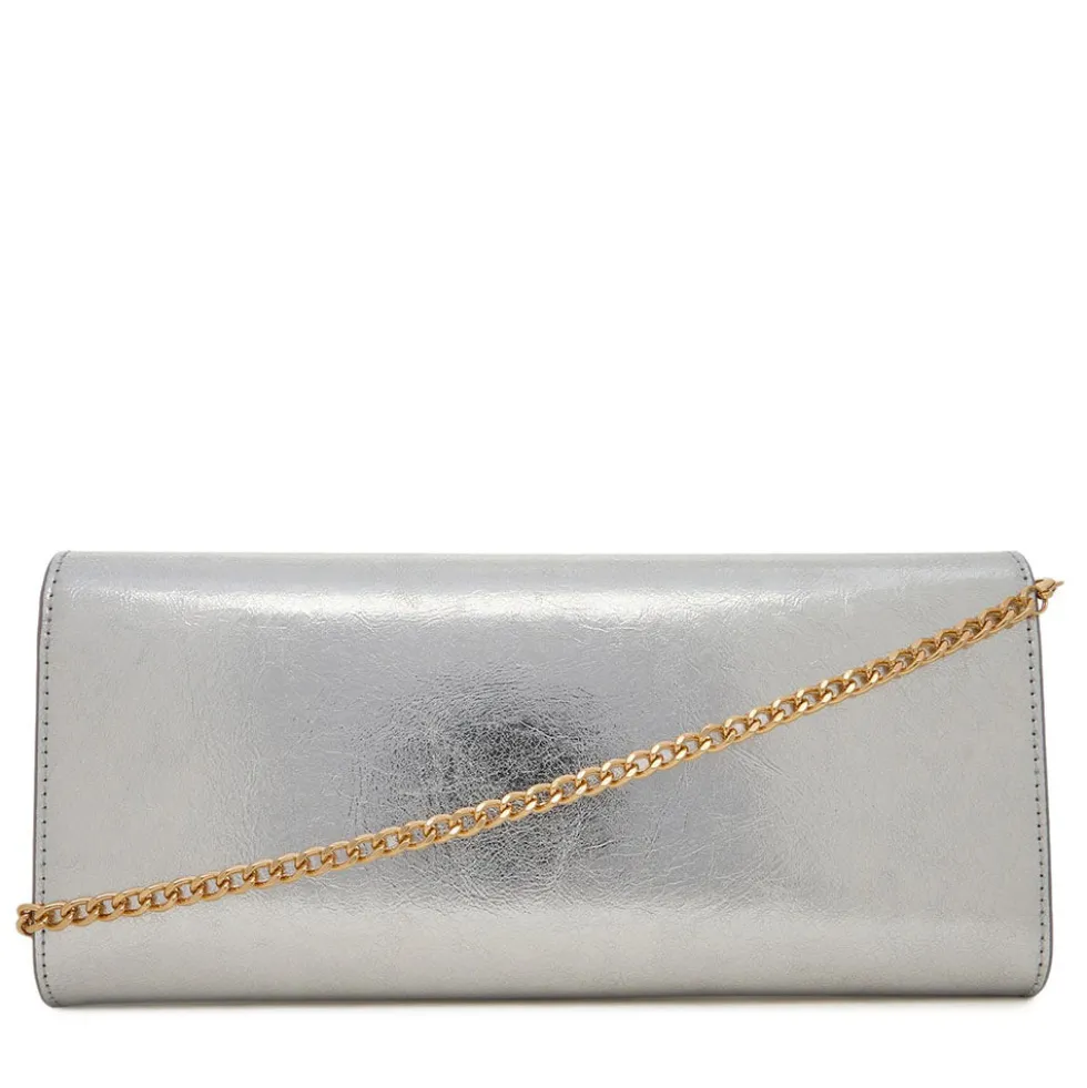 Clutch Donna con Tracolla LOVE MOSCHINO effetto Metallizzato Argento