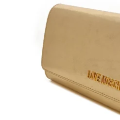 Clutch Donna con Tracolla LOVE MOSCHINO effetto Metallizzato Oro