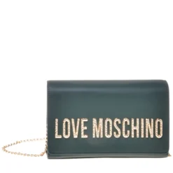 Clutch Donna con Tracolla LOVE MOSCHINO Verde con Maxi Logo
